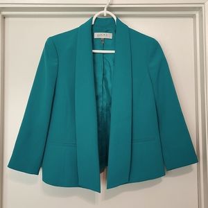Kasper teal fly away blazer, size 2P